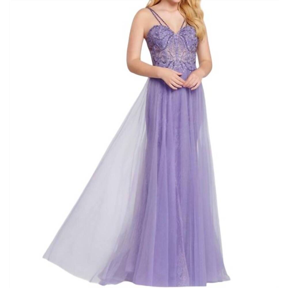 NEW MON CHERI sweetheart neckline a-line gown in lavender